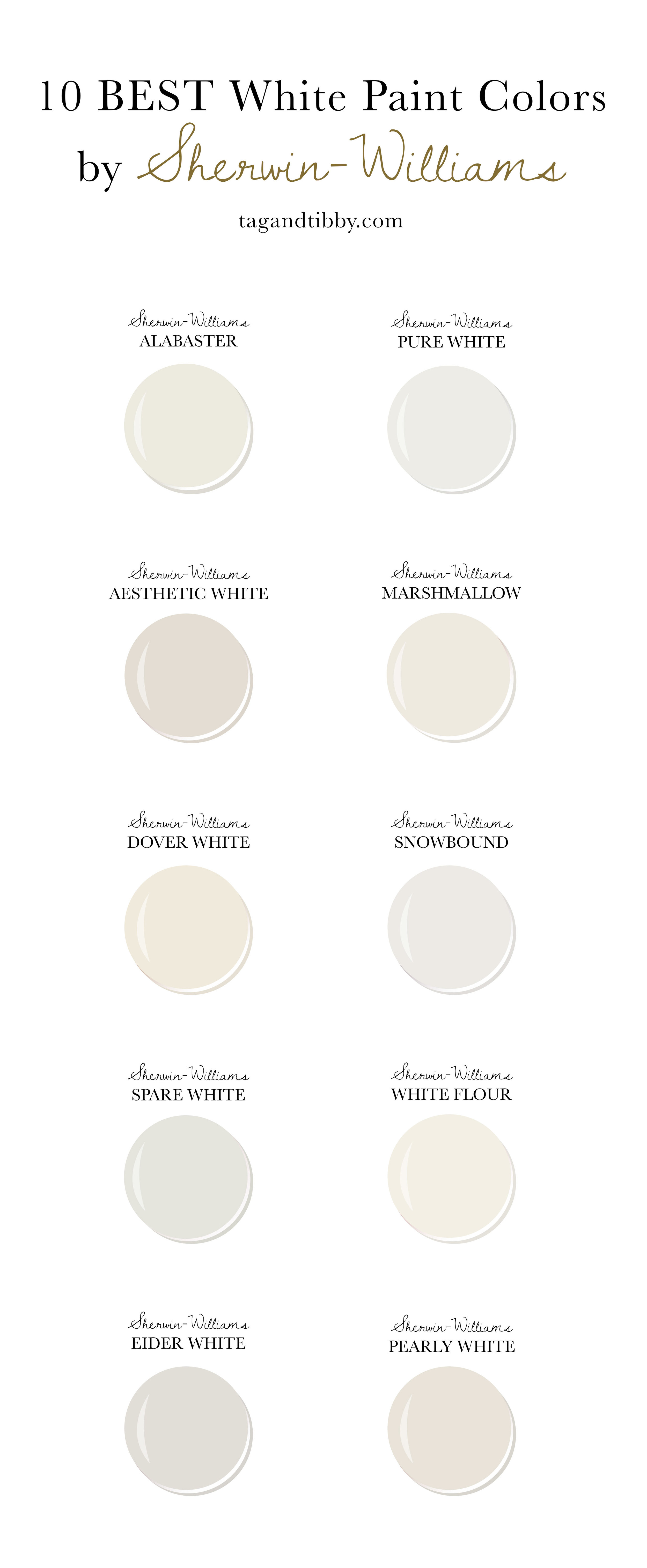 10 Best White Paint Colors By Sherwin Williams Tag Tibby Design