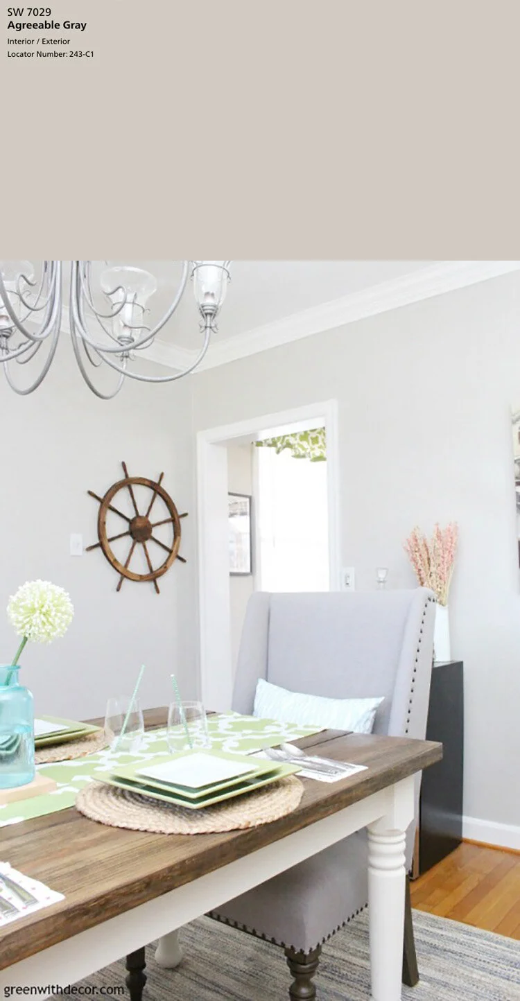 Agreeable Gray in dining room: Green with Decor