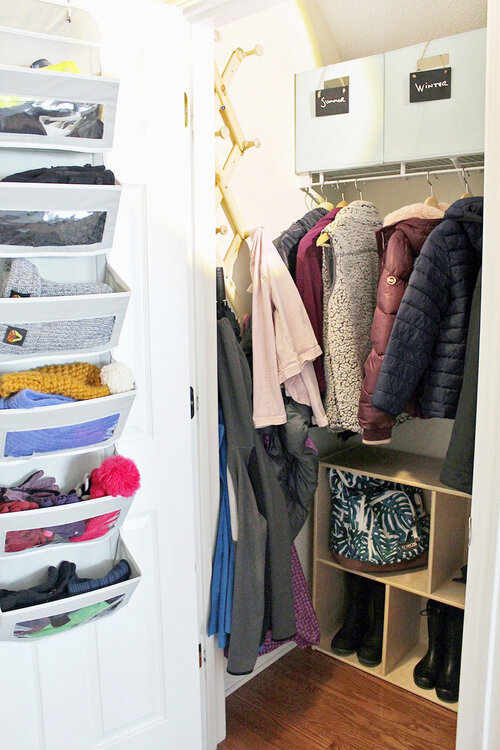 Coat Closet Makeover With Practical, Small Coat Storage Ideas