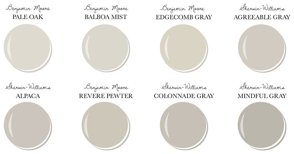 8 Of The Best Greige Paint Colors Tag Tibby Design - Best Benjamin Moore Neutral Paint Colors 2020