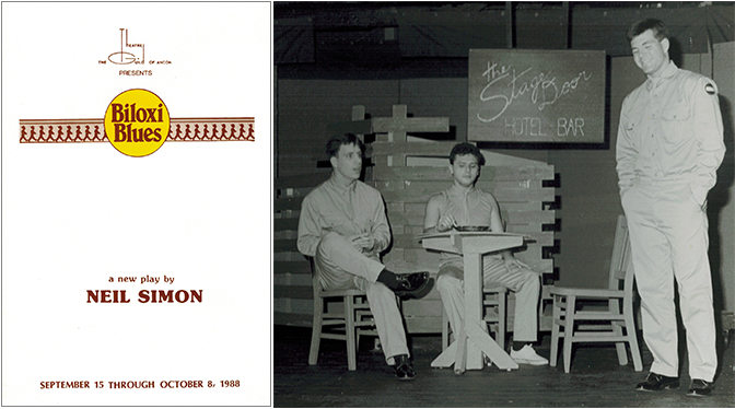 Biloxi Blues program and cast photo. From left to right: Richard McQuown, me, and Christopher Etter.