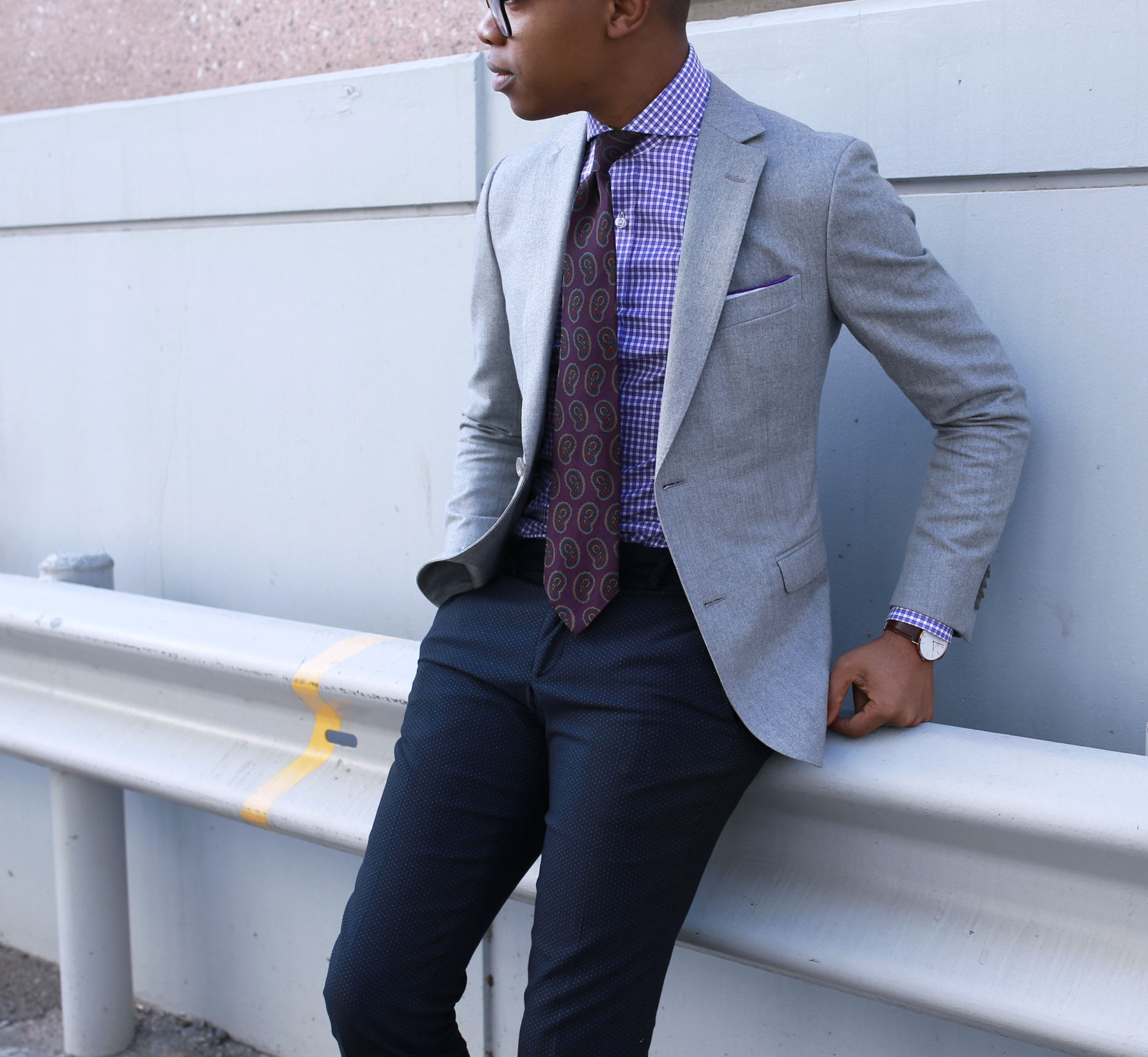 One of the questions I get asked a lot is how I put my outfits together. So today I’ve decided to talk a little bit about a few key elements to the perfect combo. There are 4 important things you should know when it comes to clothing coordination. Pattern / color / fabric texture / fabric weight. I'm going to break this into a 4 part tutorial and today we'll focus solely on patterns. One of the rules for clothing coordination is the 2-1 rule: "Two Solids and One pattern” meaning that of the three pieces—Suit, shirt and tie—two of them should be plain solid and the third should be patterned. For example, if you wear a solid suit and a solid shirt, you should avoid wearing a solid tie. But, if you wear a striped shirt, it’s better to wear a solid tie and a solid suit. This is a good rule to follow if you're just starting build your wardrobe, but as you get better at it you can experiment and get more creative. You can certainly mix two or more patterns, just make sure the colors go together, and the patterns are not too similar. For example with a check shirt would look great with a small patterned tie. And brighter or bolder patterns should be paired with subtle ones. Keep in mind that suit patterns, such as a pinstripe or a subtle plaid, work almost like solids since they can't be seen from afar. Now it's time to test your pattern mixing skills. This is the first step to mastering clothing coordination. Part 2. of this tutorial will be about color. Join my newsletter if you'd like to be updated on when it goes live. I hope that this was helpful. Leave a comment/question or suggestions on what you'd like me to talk about next Thanks for stopping by, Until net time, Avec classe, Perkens