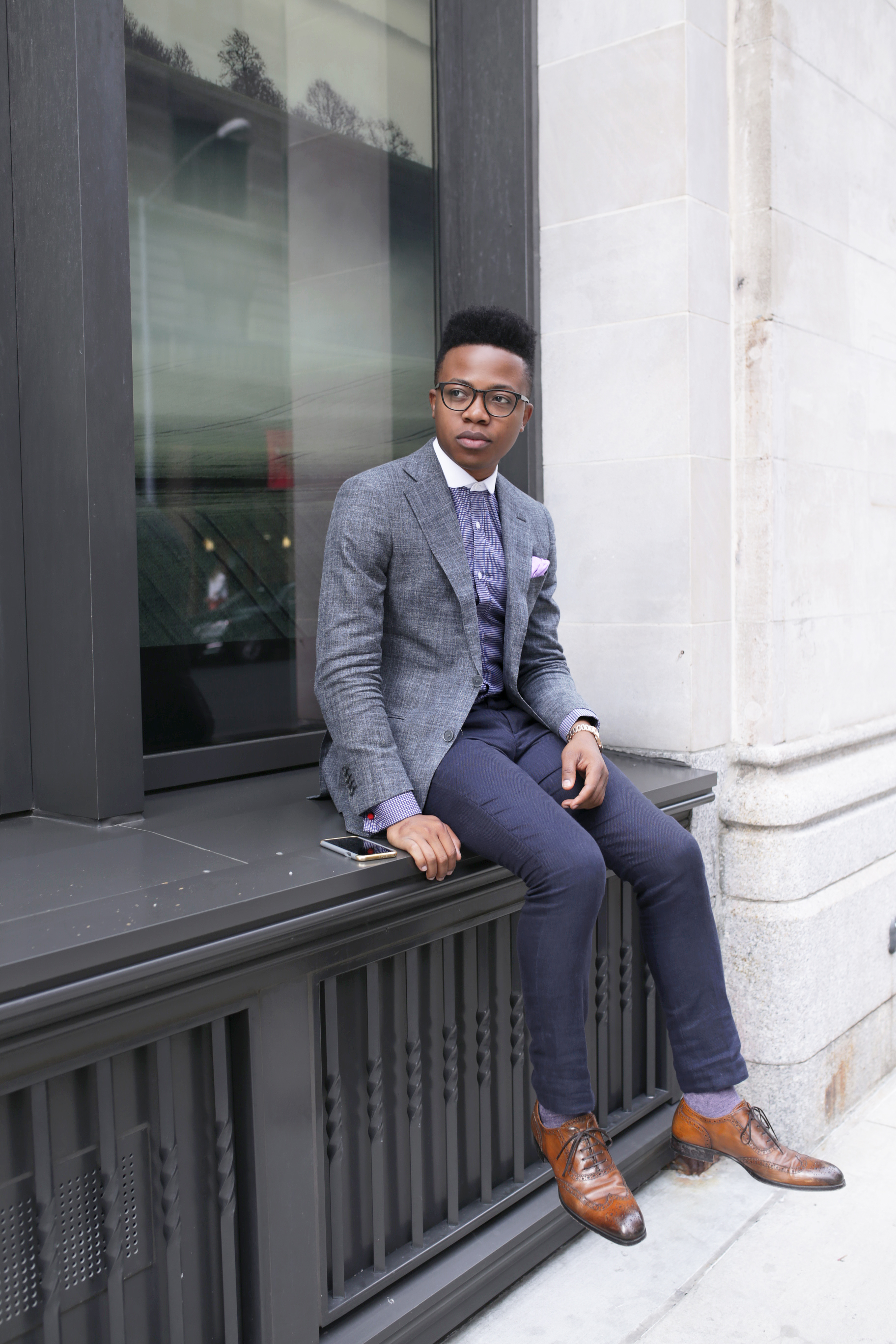 Day 3 Look - Shirt by SPROOS , Blazer by Suitsupply , Trousers by H&M, Shoes by Toboot NY