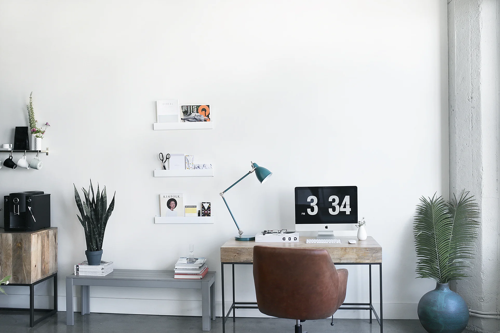 West Elm Desk Chair , Desk , Lamp