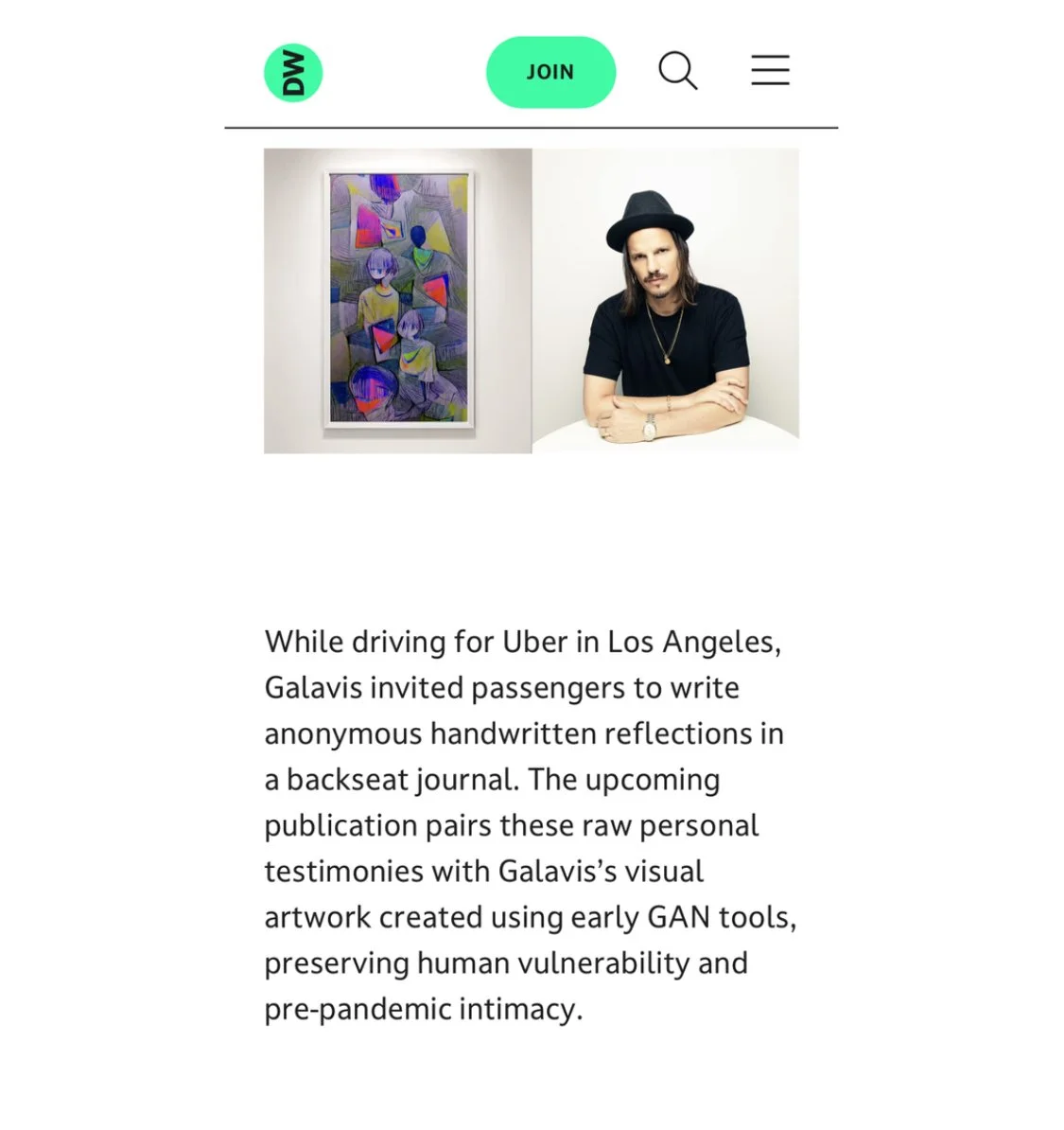 Design Week feature image: Federico Galavis with artwork for The Uber Diary