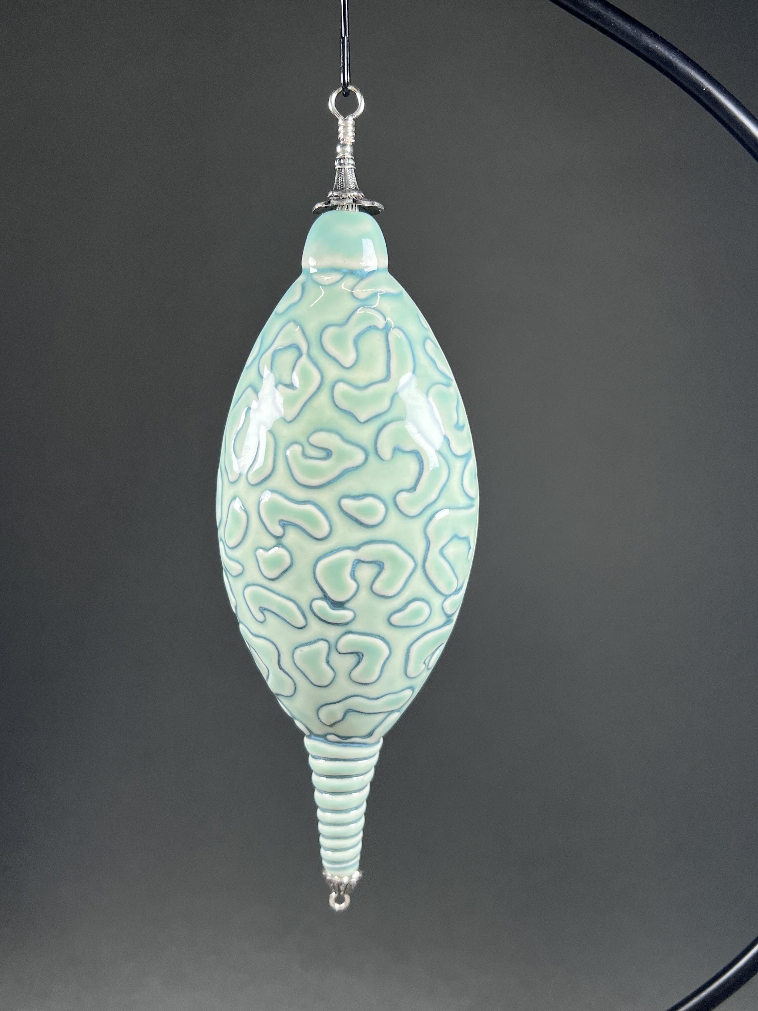 Turquoise Leopard Print Ornament