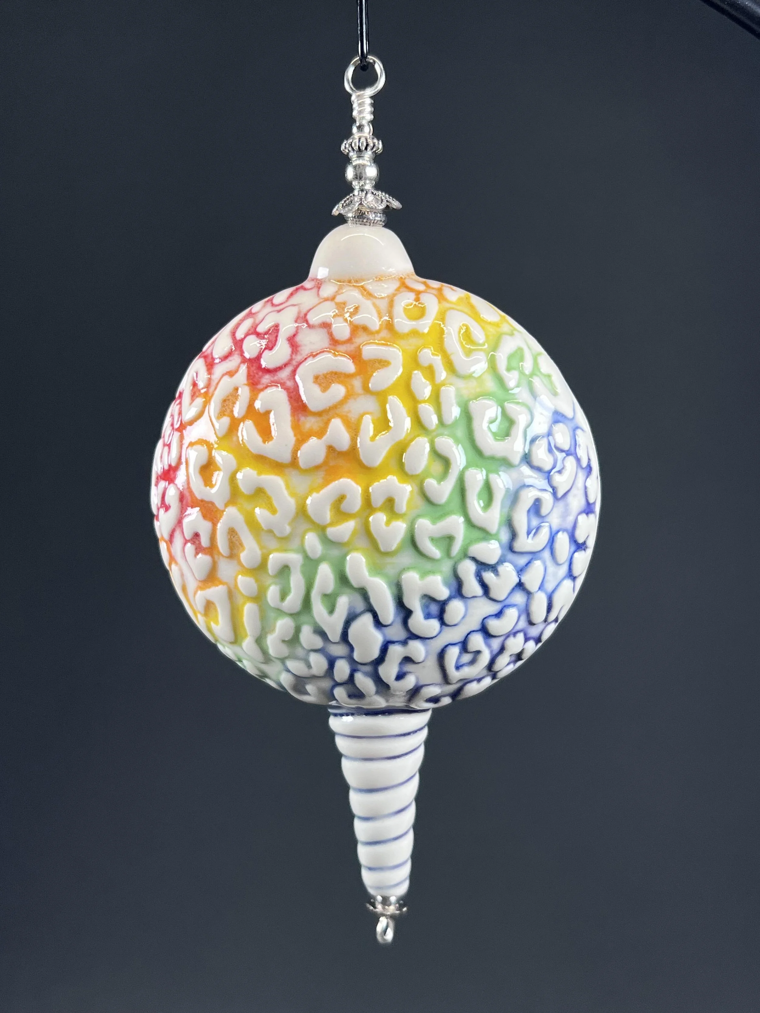 Rainbow Leopard Print Ornament