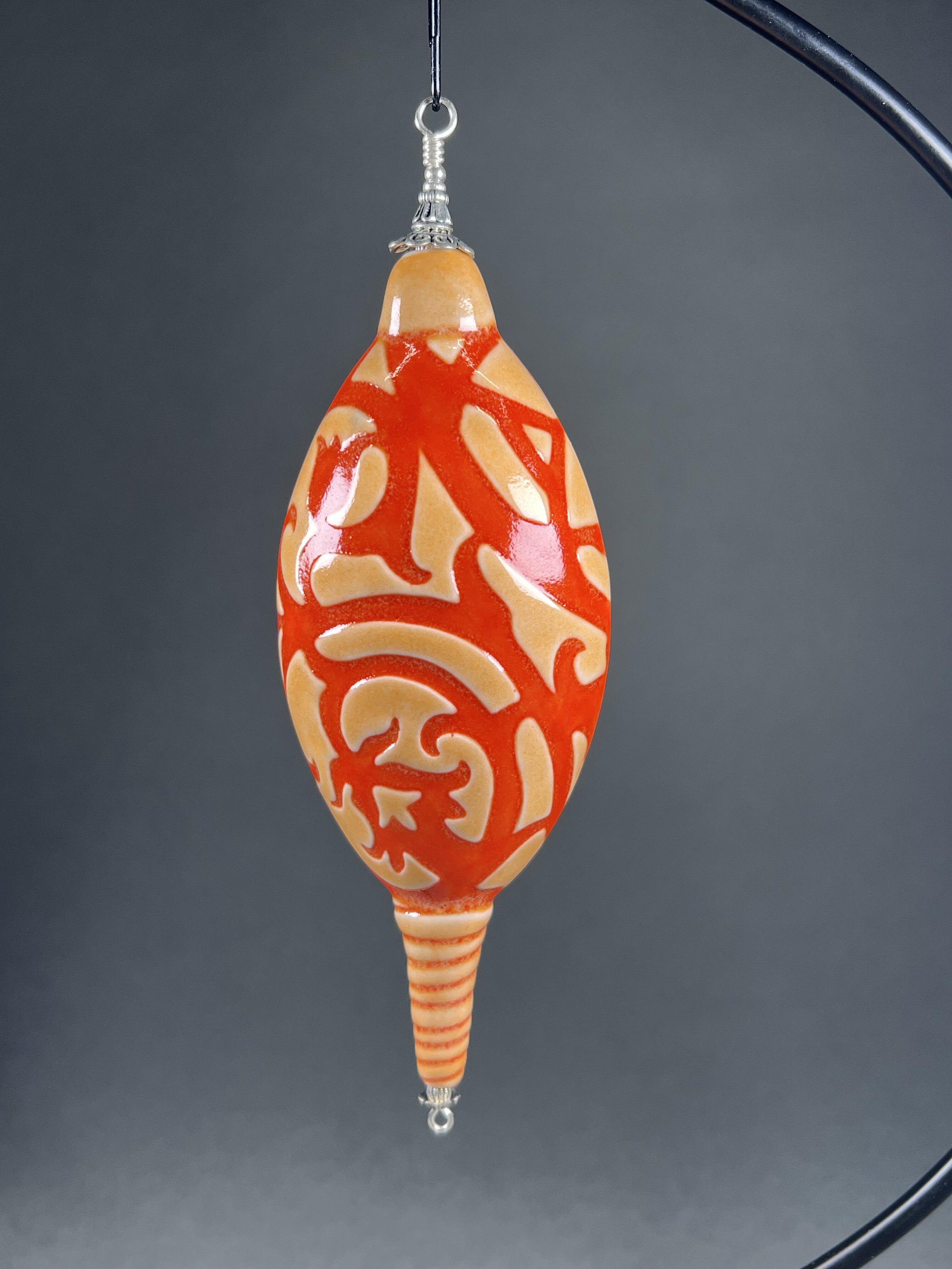 Orange Flourish Ornament