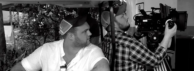 The Powers Brothers on set.