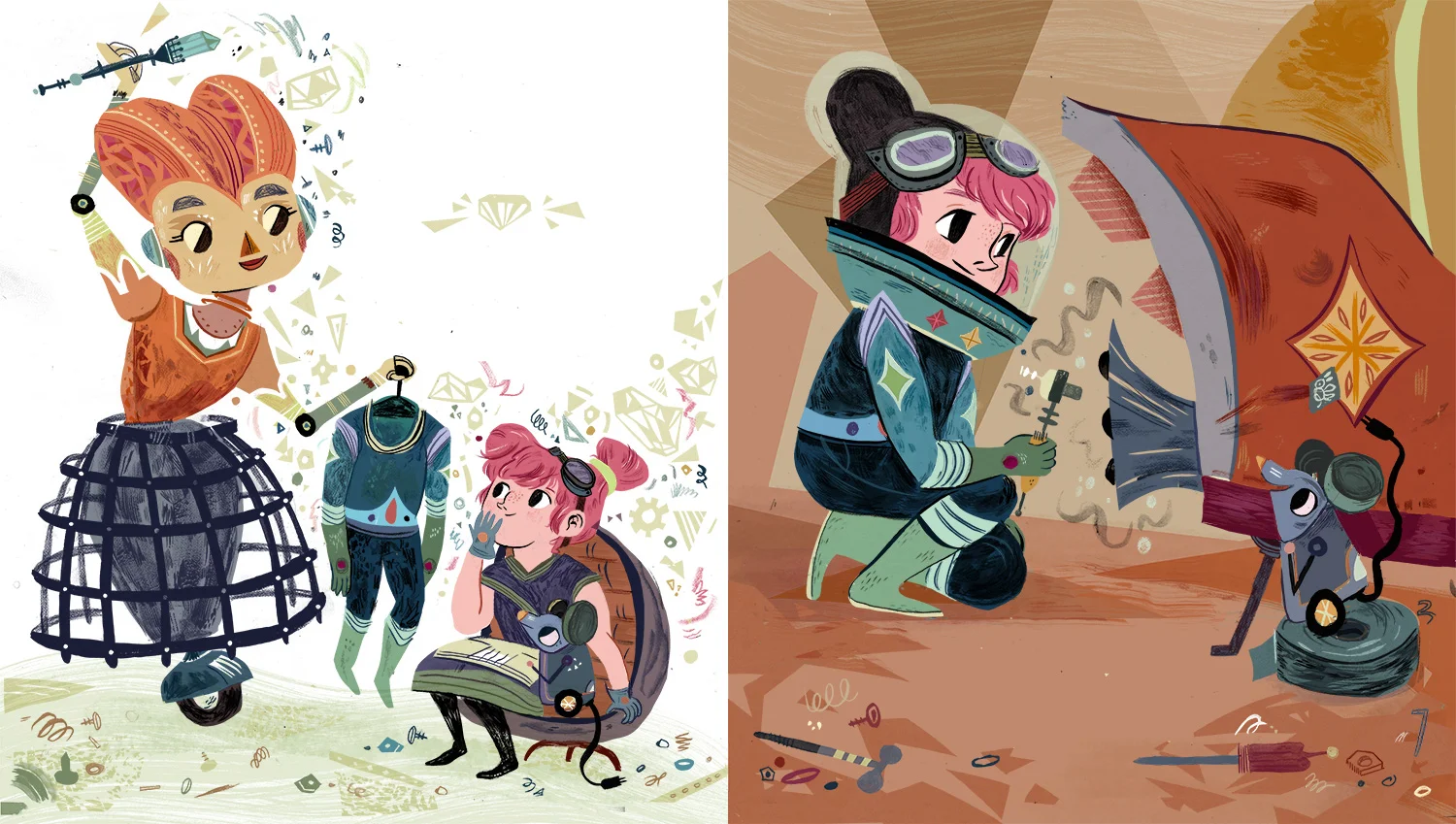 Interstellar Cinderella Picture Book — Meg Hunt Illustrations with Character.