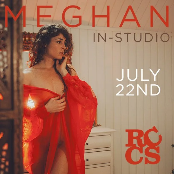 Meghan Claire art model in red natural beauty