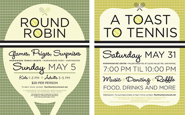 Flyers for Tennis Fundraisers