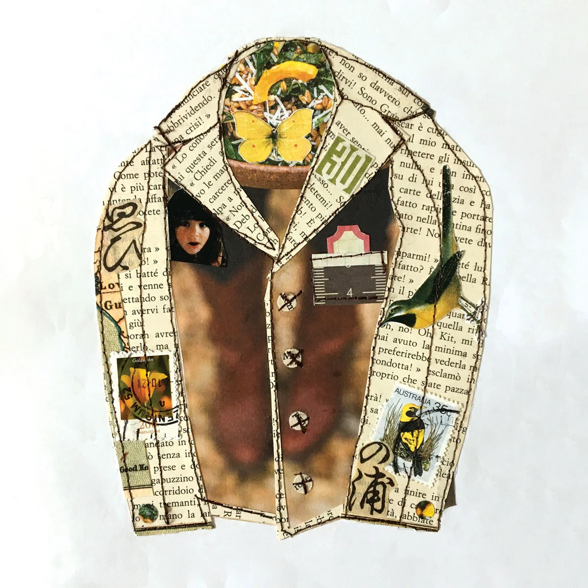 Clothing Collages with Machine Sewing