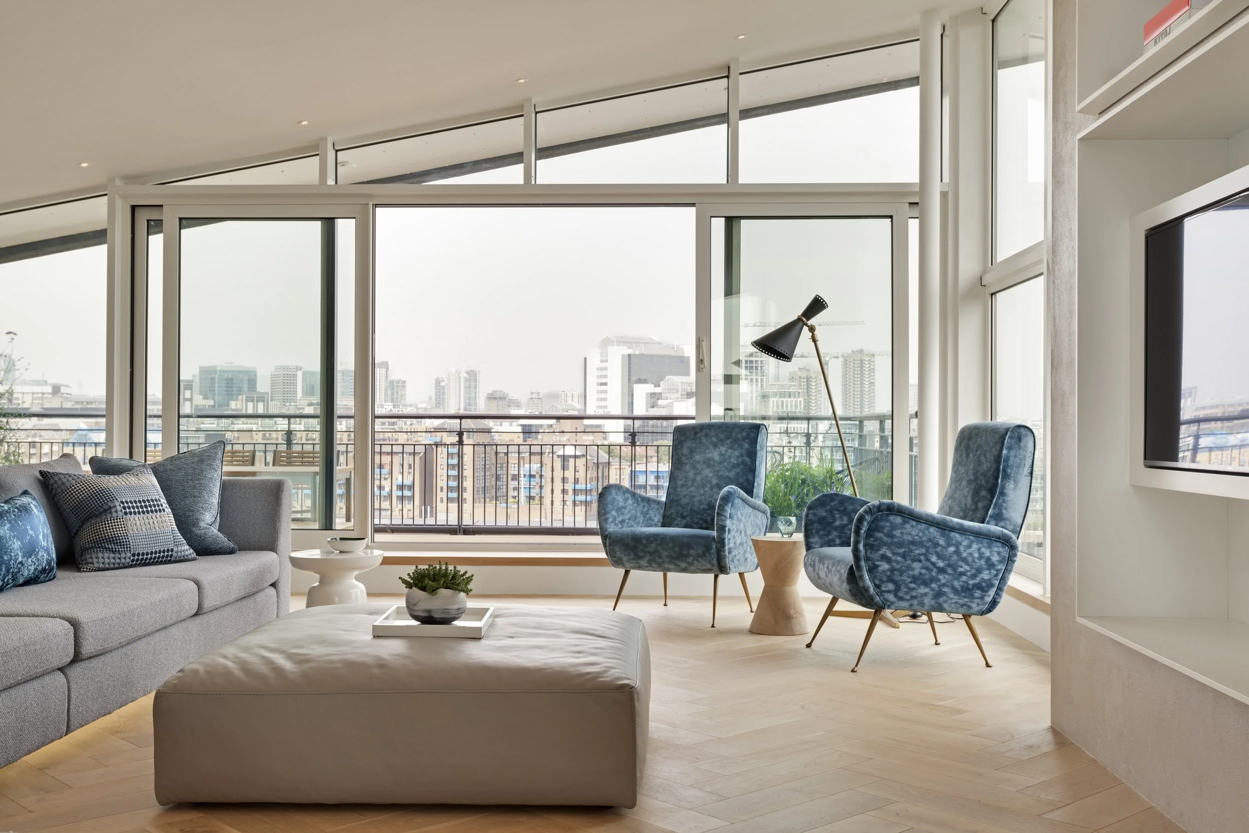 Bermondsey Penthouse apartment living room interior design 