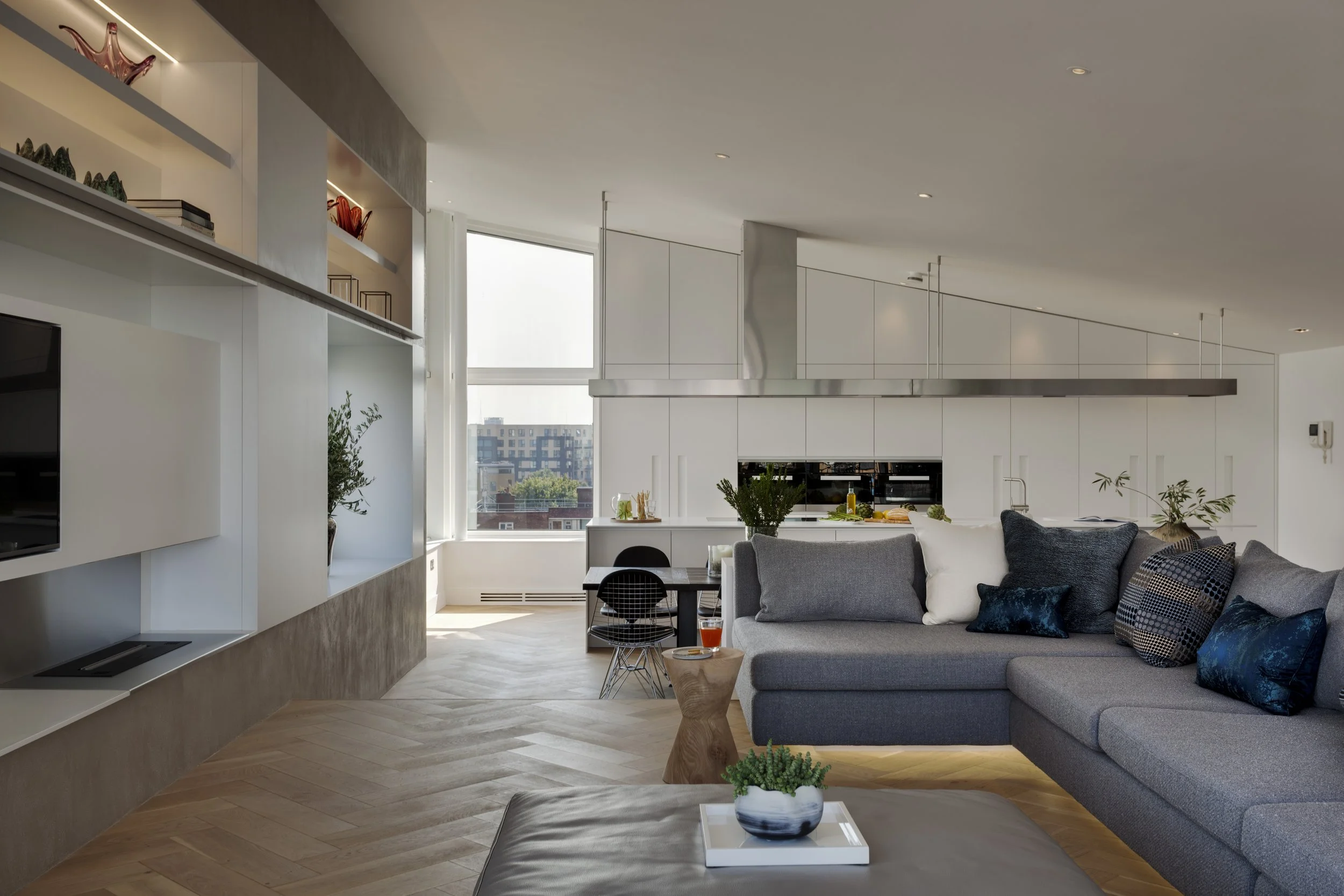 Bermondsey penthouse apartment living room interior design
