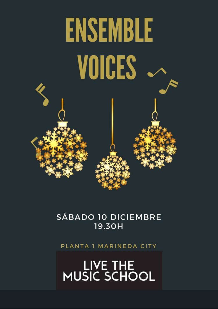 El Coro de música moderna dirigida por la profesora, cantante y pianista Yelene Acosta ofrecerá un concierto el Sábado 10 de Diciembre a las 19.30h en nuestra escuela Live The Music School, planta 1 de Marineda City. Sonarán temas tan populares como "Let it be" The Beattles o "Time after time" de Cidy Lauper, etc.. LA ENTRADA ES GRATUITA Y PARA TODOS LOS PÚBLICOS, OS ESPERAMOS!!