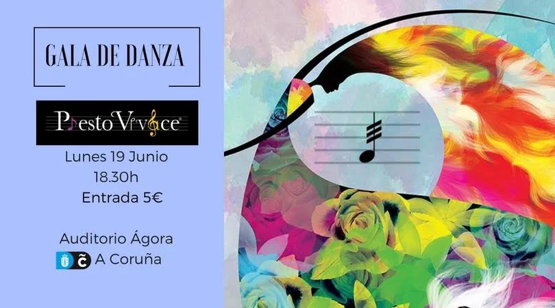 XXIV GALA DE DANZA de Fin de Curso, el Lunes 19 de Junio en el Auditorio Agora, en donde todos los grupos de Danza de nuestras escuelas Presto Vivace y  presentarán coreografías de todos los estilos de baile y de todos los niveles desde los ma…
