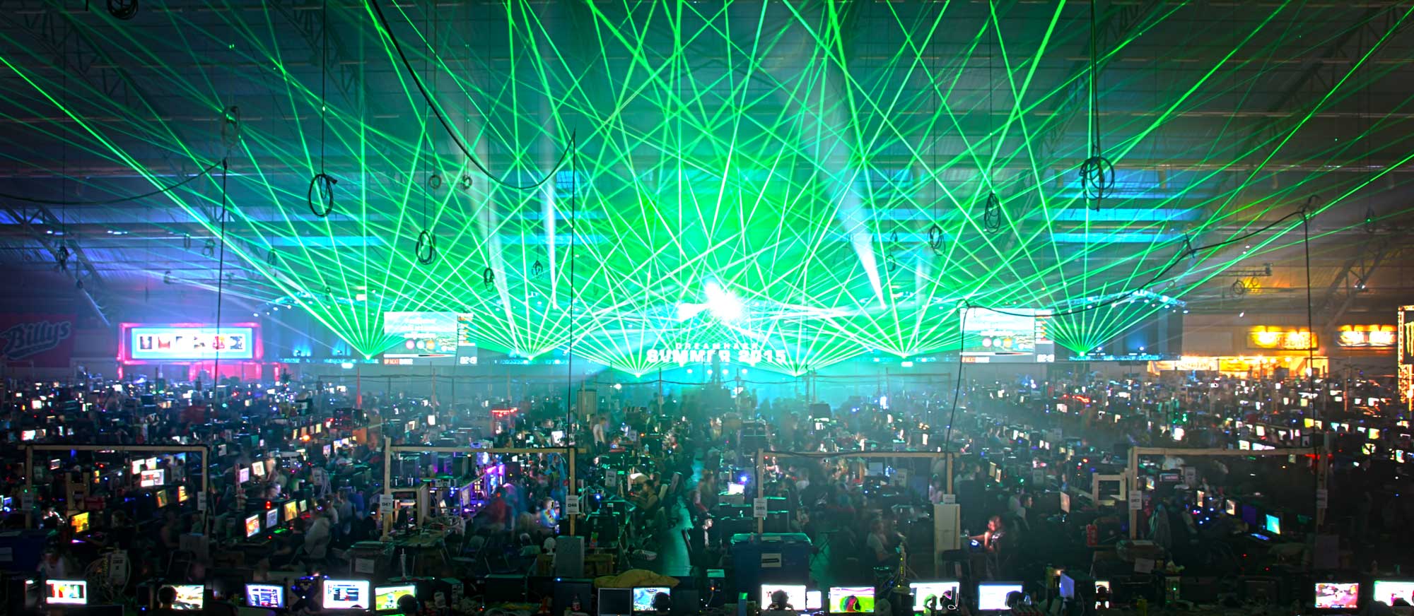 Laser show during the performance of Dr. Bombay.