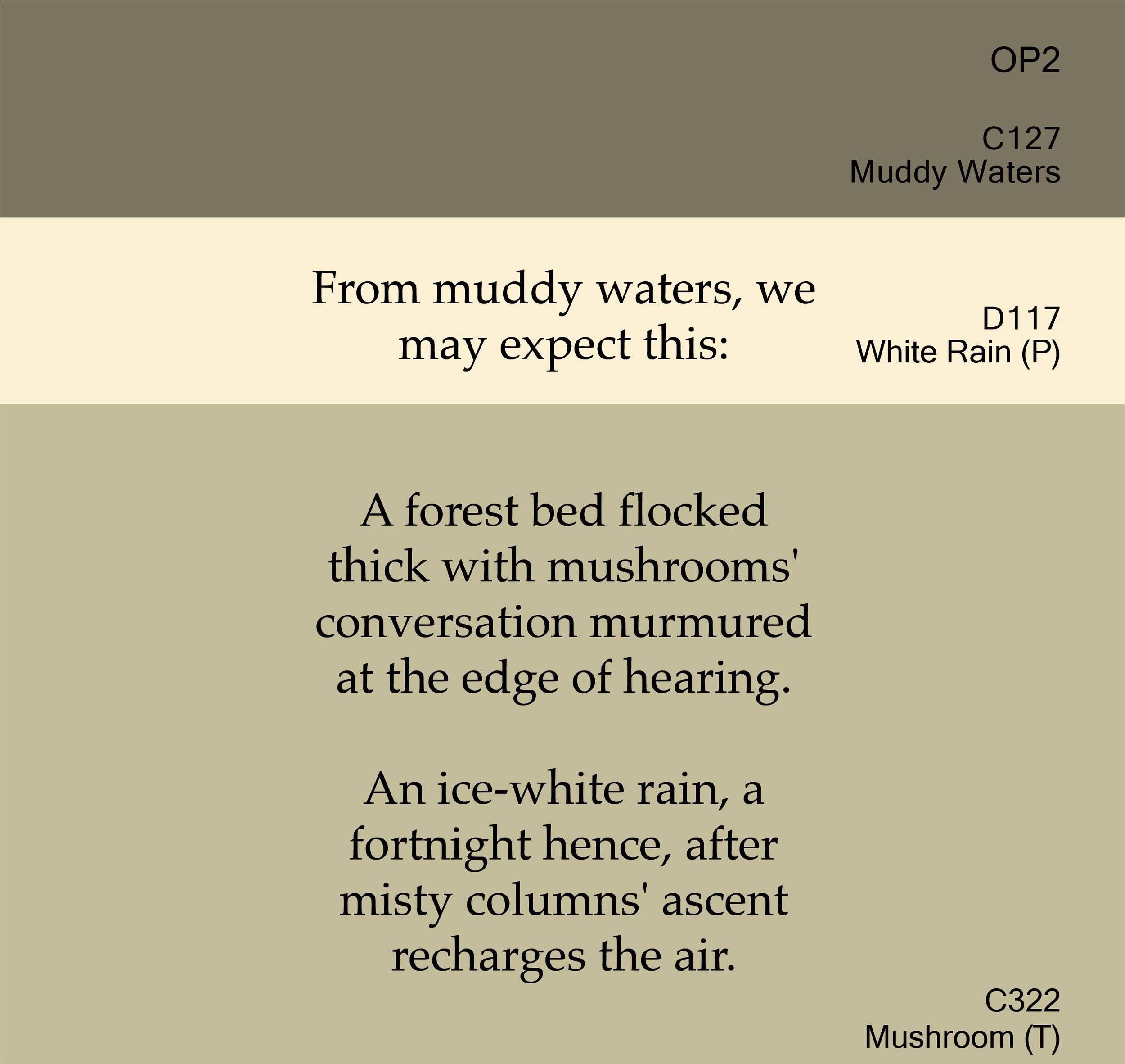 Muddy Water, White Rain, Mushroom I