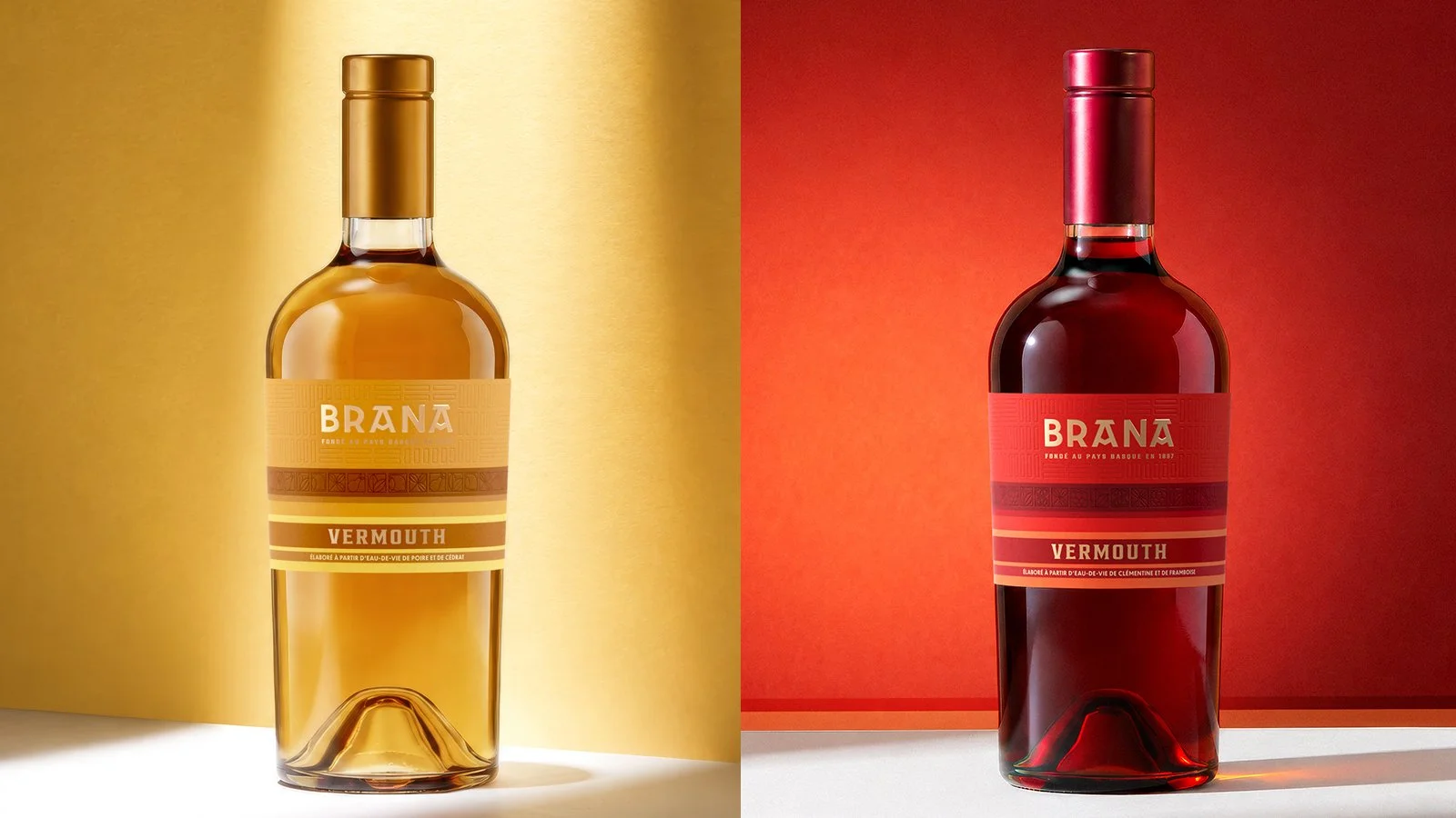 Design global Maison Brana — les Vermouth de la Maison Brana — identité packaging spiritueux basque par 2S Global Design