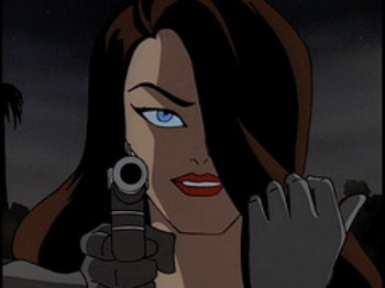 Do I seem to be a damsel in distress? Well maybe after this "kidnapping" thing is over me and Bruce can have some alone time. I sure do like the name Damien...huh, what? Oh right, HANDS IN THE AIR!
