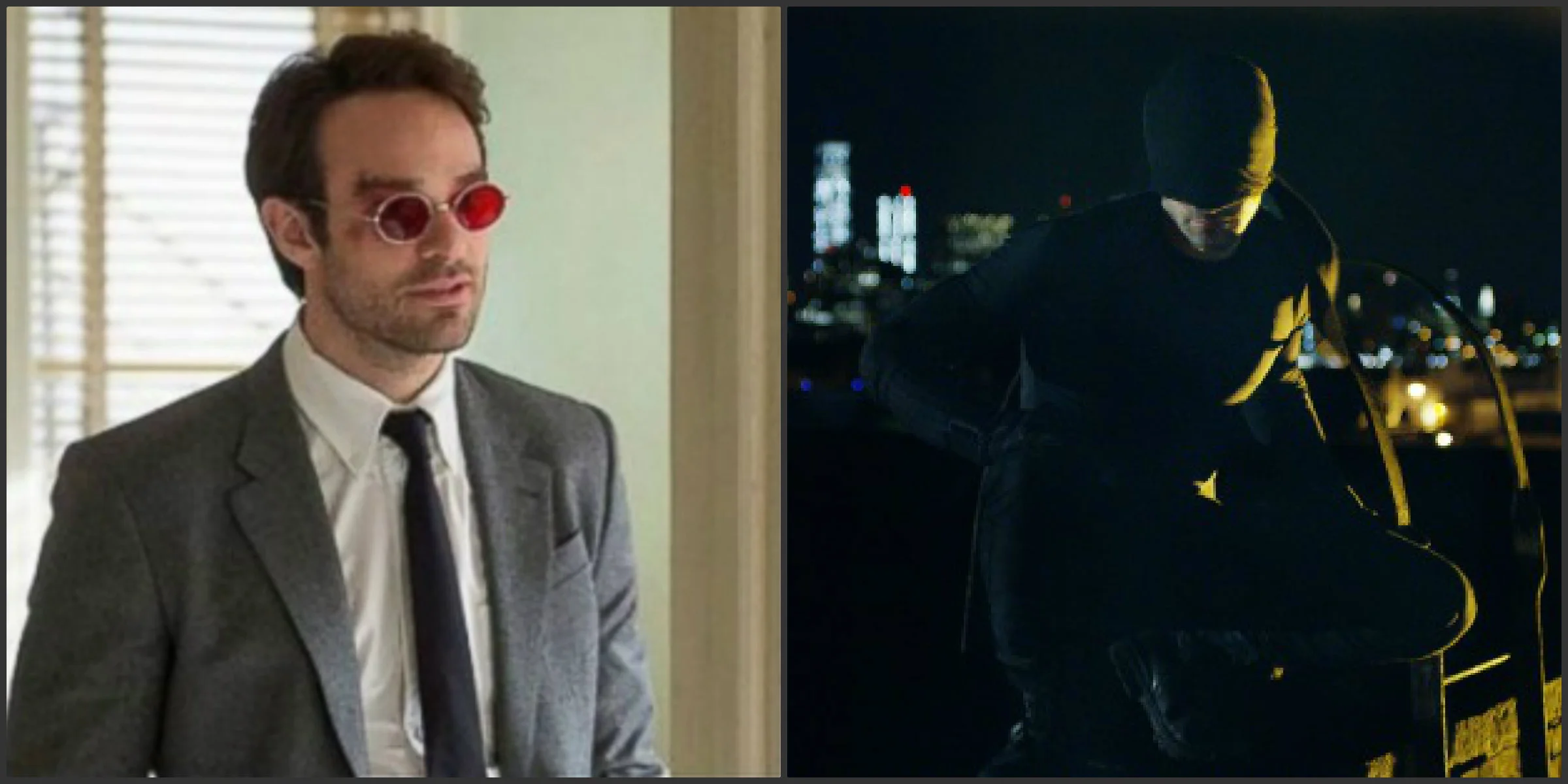 Charlie Cox as Matt Murdock and Snake Eyes...I mean Daredevil.