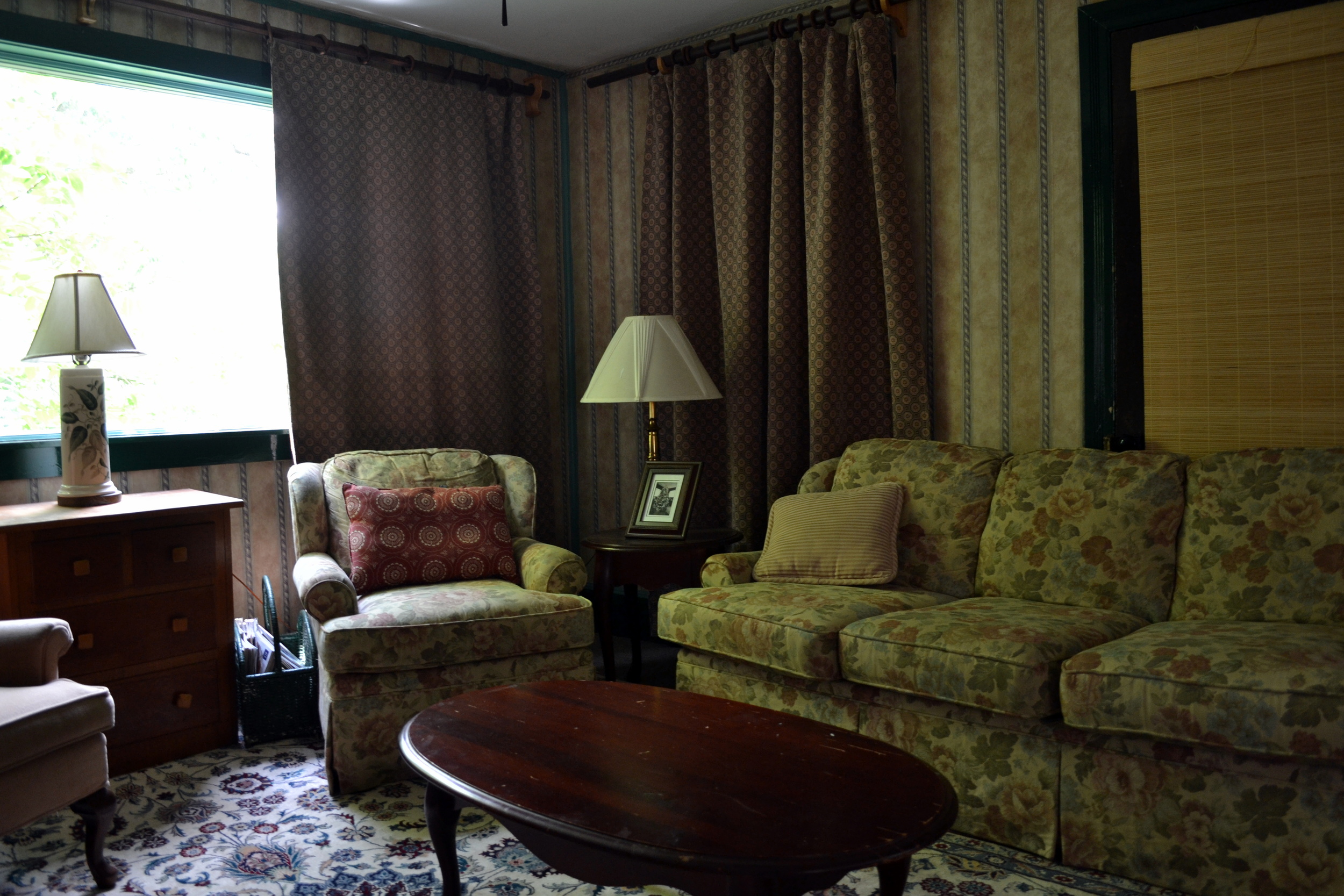  Antiques and wallpaper make the house seem just as comforting and friendly as it was years ago. 