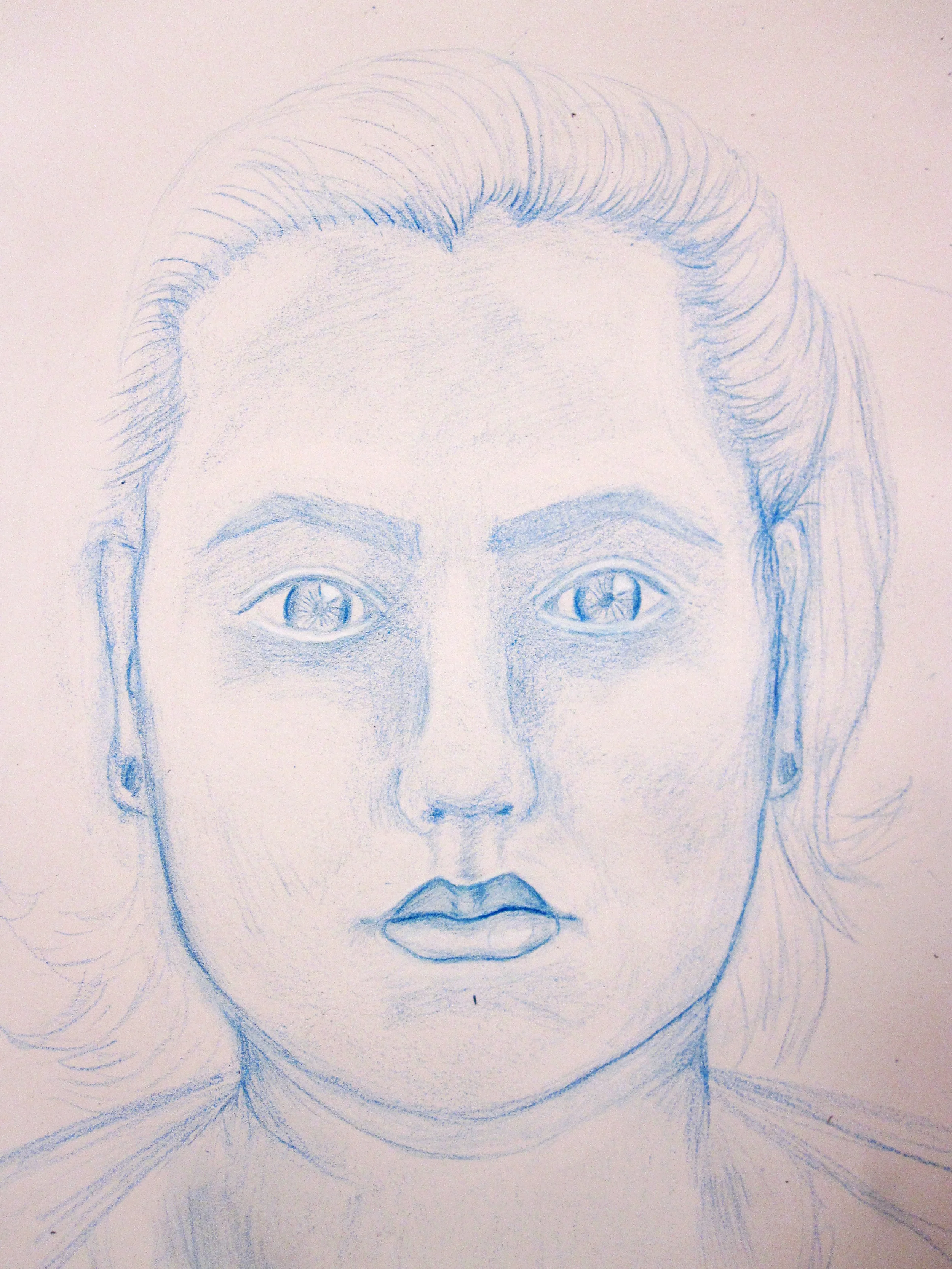  Drawing Studio II  Pencil on paper (Intro to Drawing assignment, looking at Da Vinci)  12” x 14” 