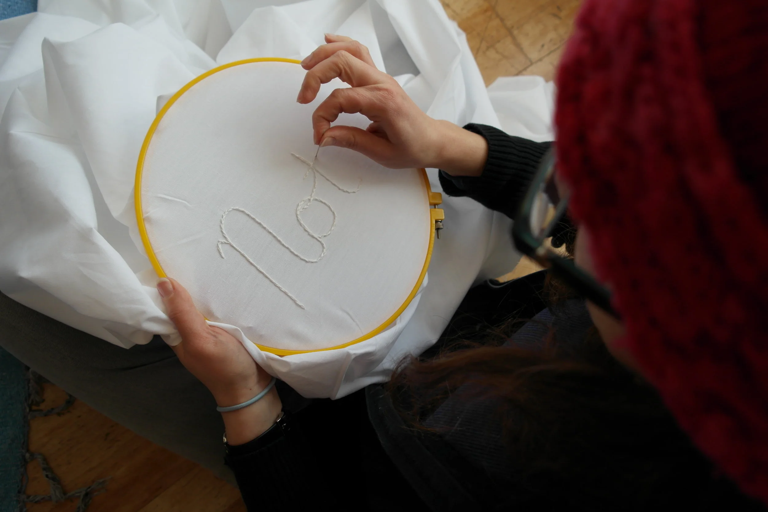  Embroidery Circle as a form of Protest, Airing Dirty Laundry, &nbsp;1/21/2017  For Fletcher Boote, Like Night and Day, found and recorded sound, 00:05:58, 2016  Listen here  