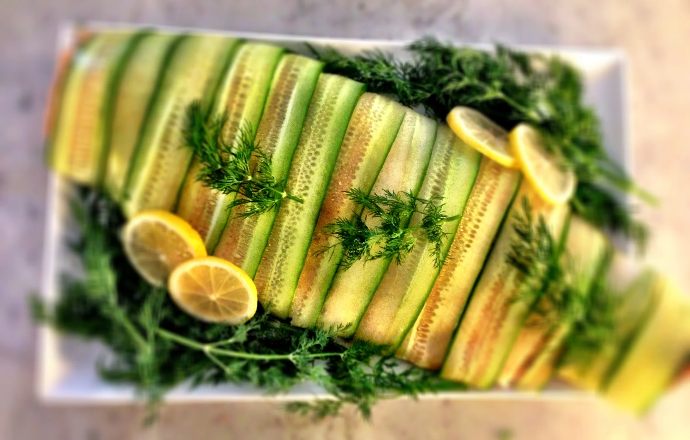 Cucumber Wrapped Poached Salmon