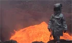 Man gets near lava flow