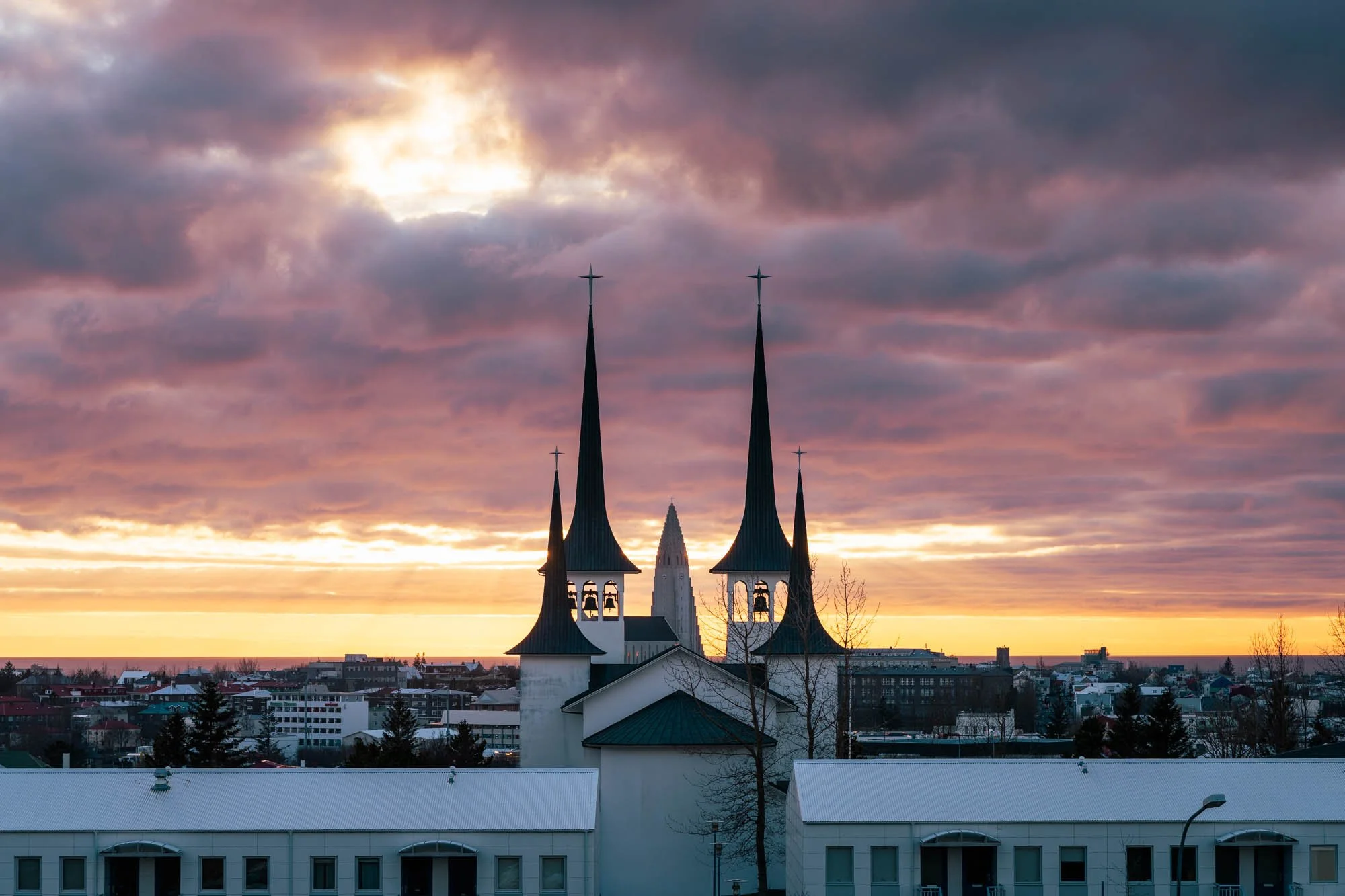 Twin Church Spires at Fiery Sunset - SIG07404.jpg