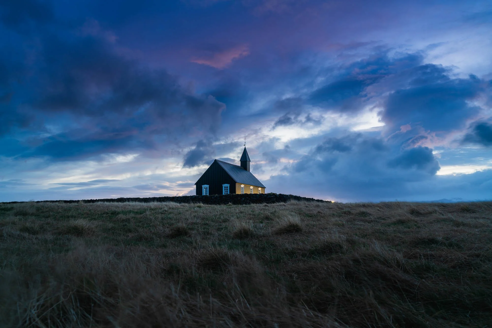 Black Church Beneath a Blue Storm Sky - SIG09124.jpg