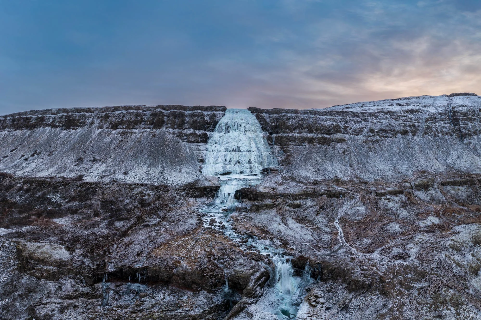 Dynjandi Waterfall Frozen Fall on a Layered Cliff - PANO0006-Pano.jpg