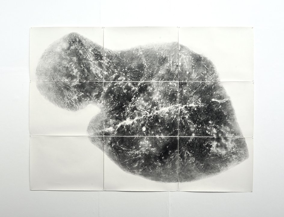 Embodied Space 2023, charcoal on paper, 168 x 220cm