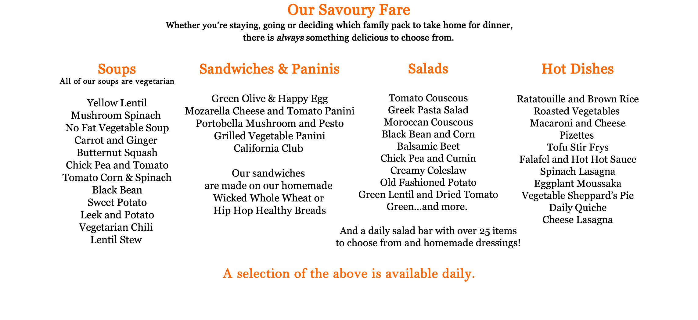 Lunch & Savoury Fare — Phipps Bakery