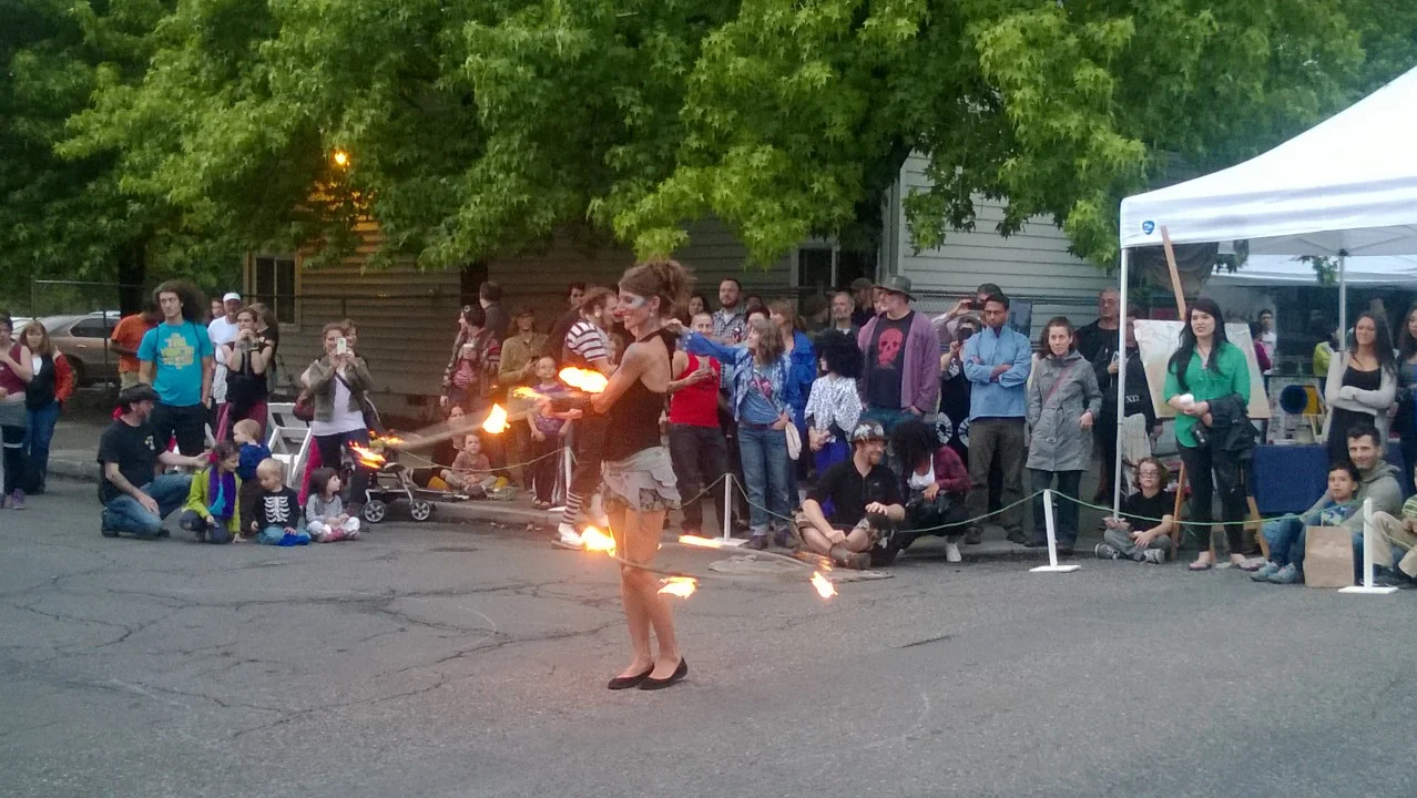 Fun with flames (left) and bubbles (right)