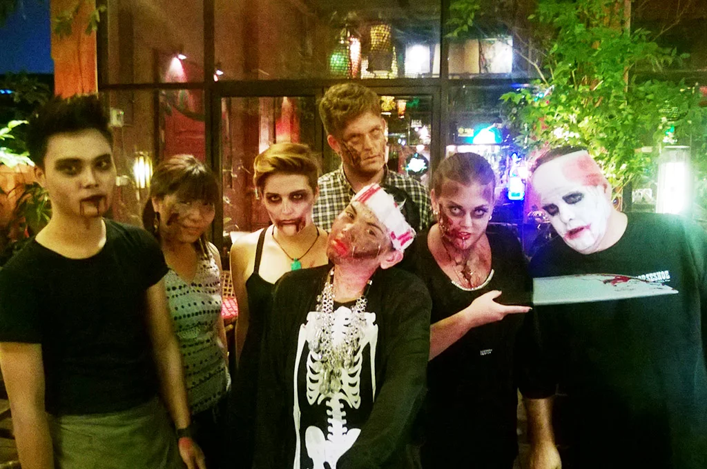 Becoming the Walking Dead for Halloween in Chiang Mai, Thailand