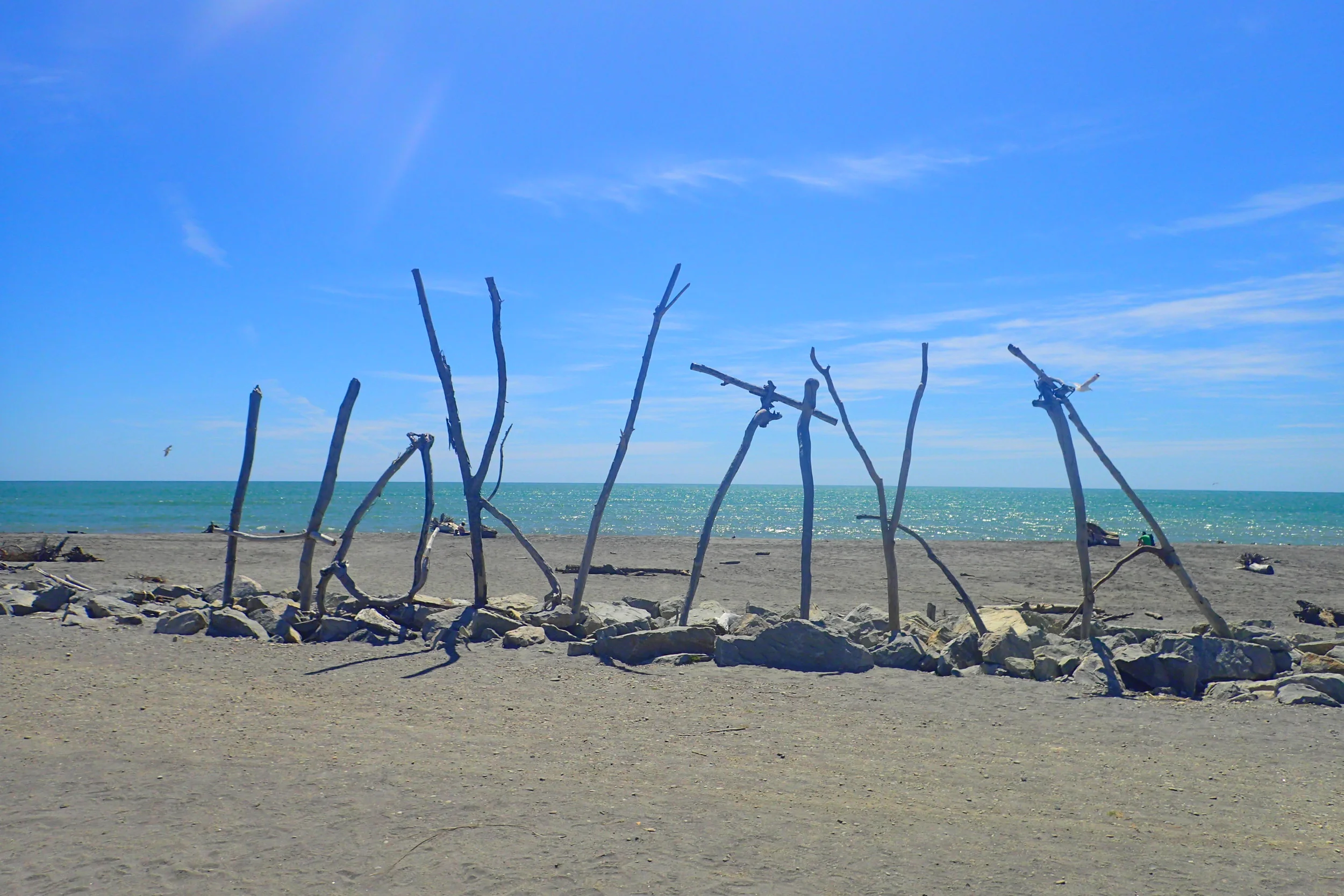 Driftwood art in the cool little town of Hokitika, New Zealand