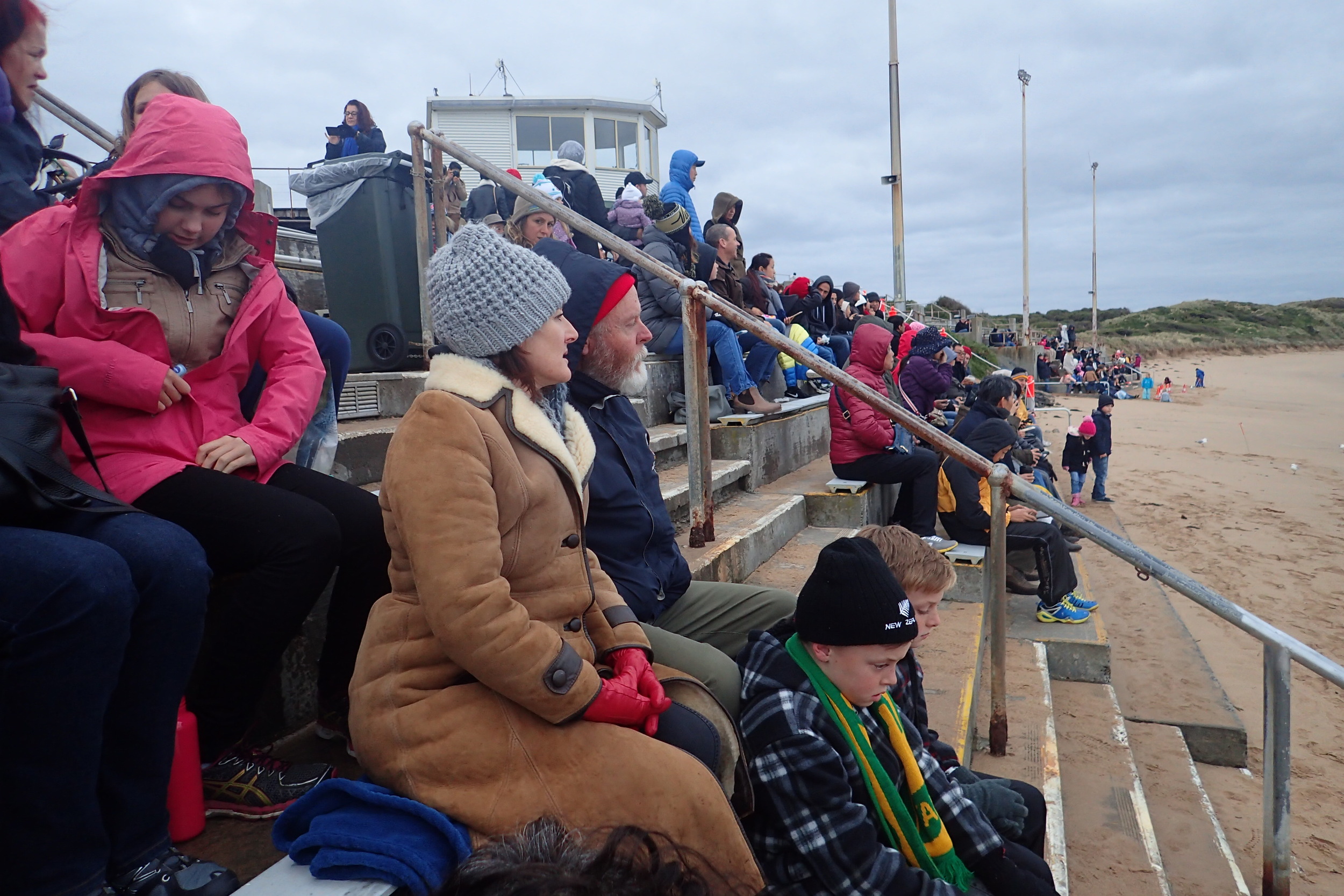 Folks bundled up in Southern Australia in July