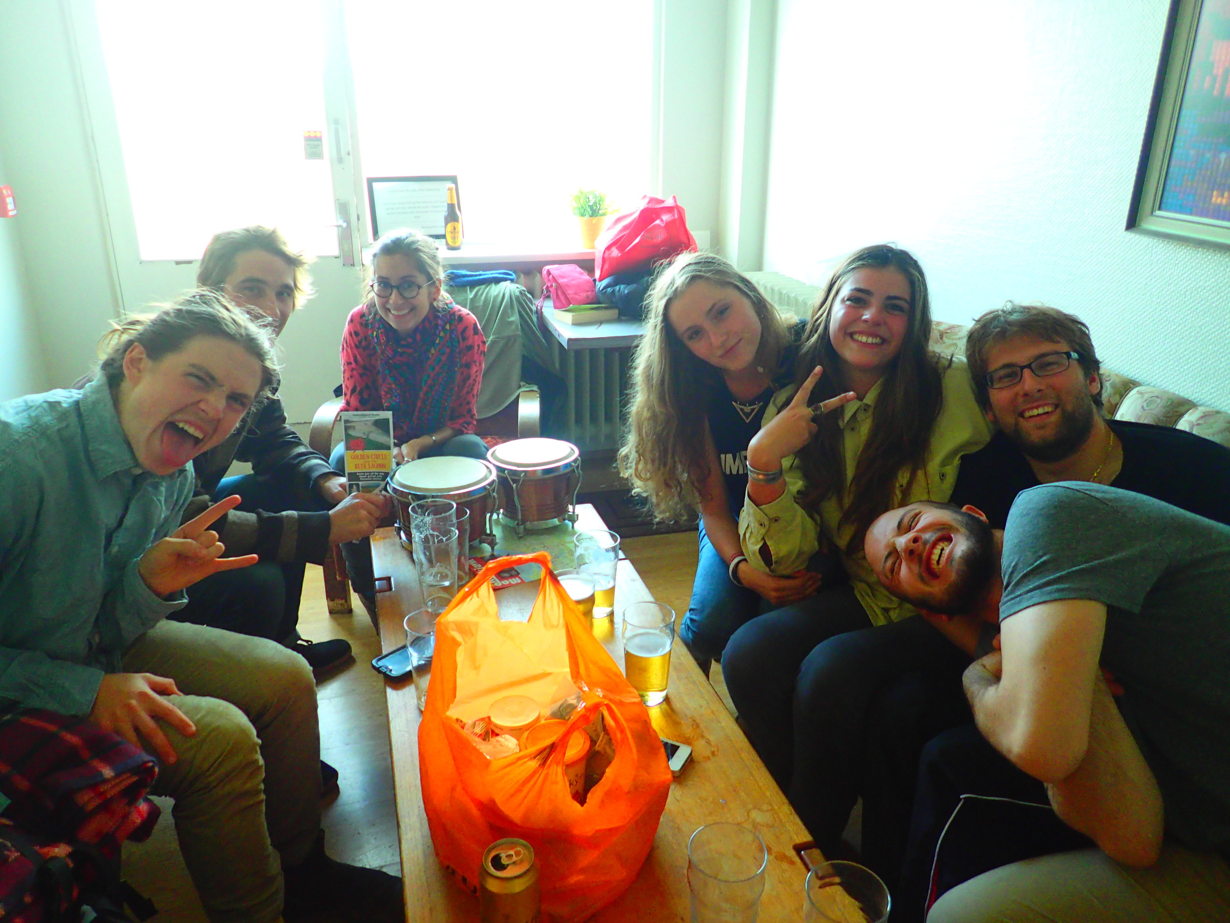 At least 5 countries represented here (and more not pictured) at this hostel in Reykjavik