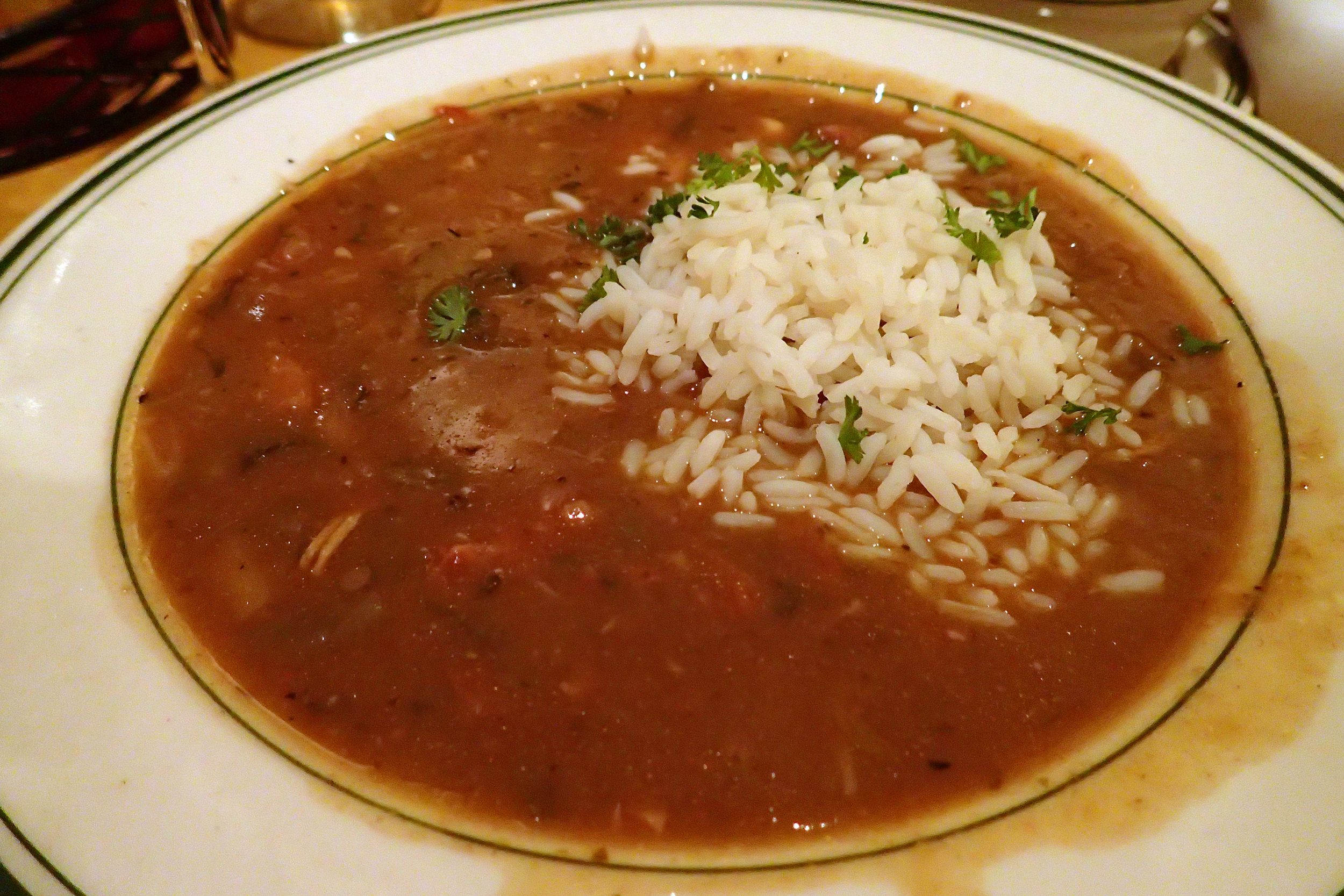 Chicken andouille gumbo at the Gumbo Shop