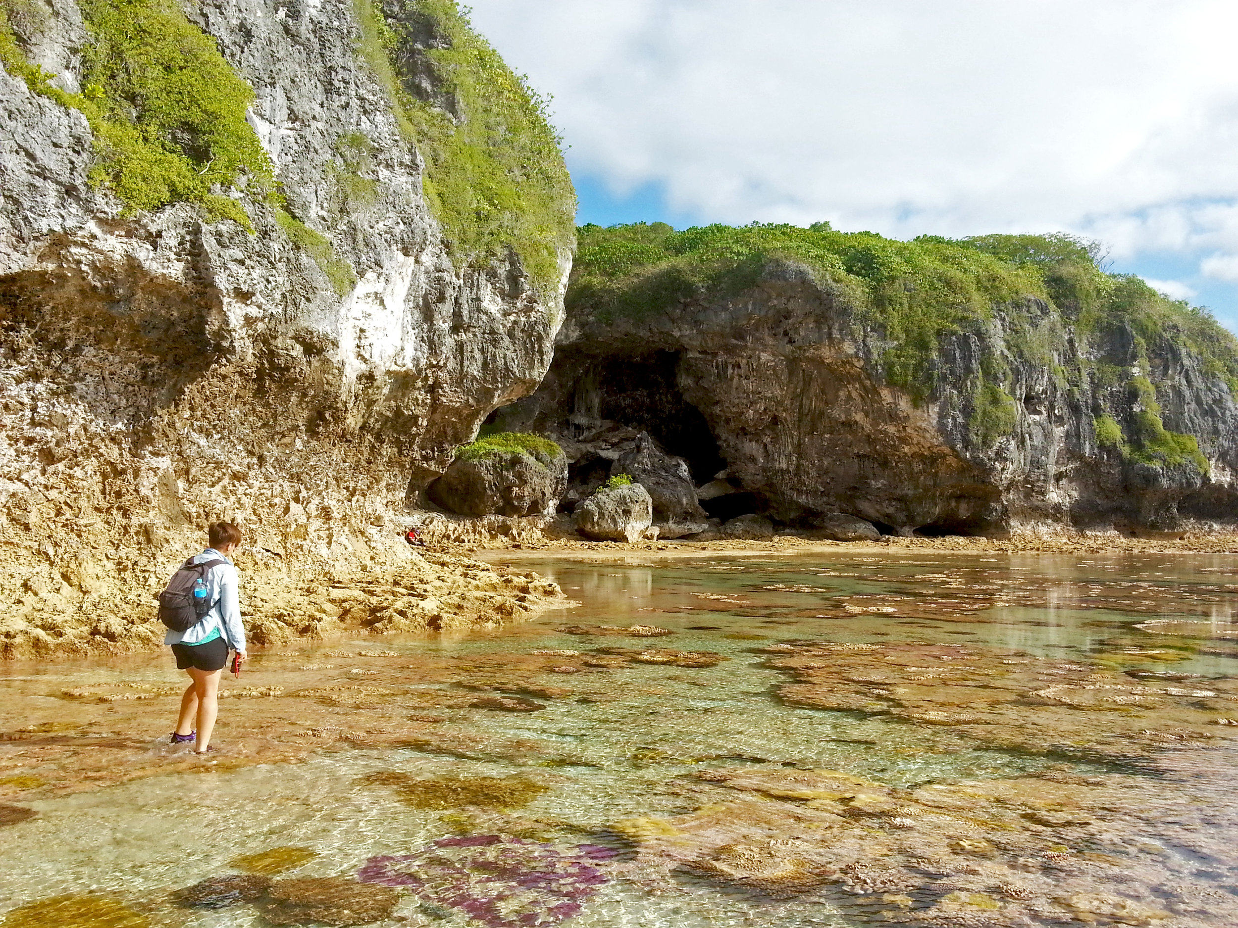 Exploring the reef flats in Niue