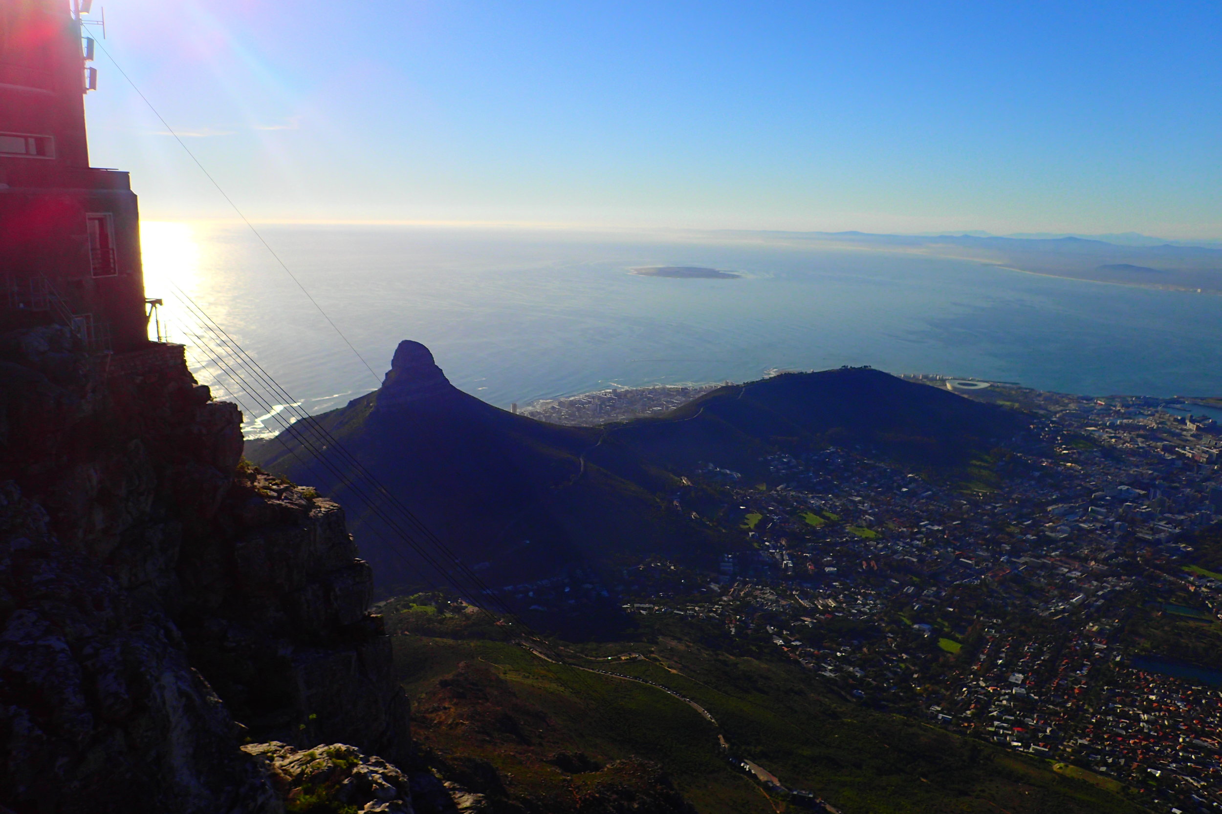 View of Lion’s Head (left) and Signal Hill (right) from Table Mountain