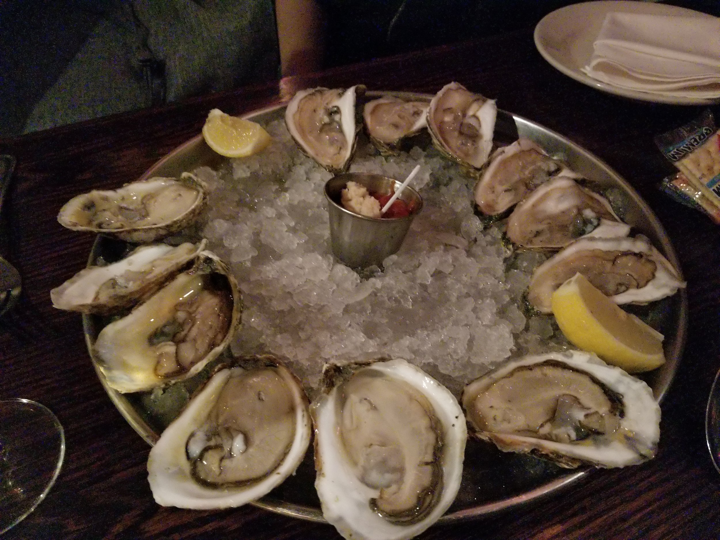 Oyster sampler from my trip to in Boston, MA in 2018