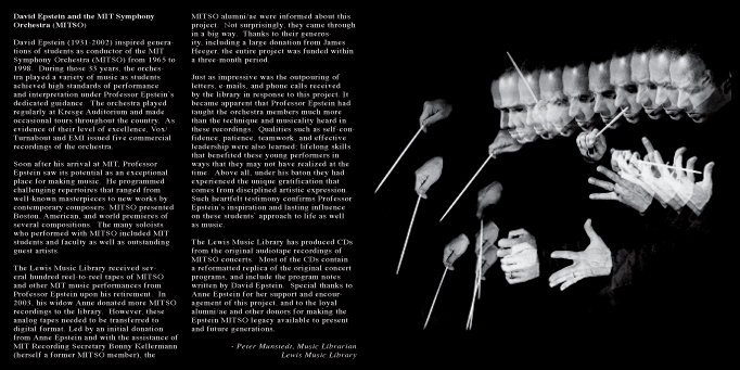 "Three Decades of David Epstein" Inside liner notes