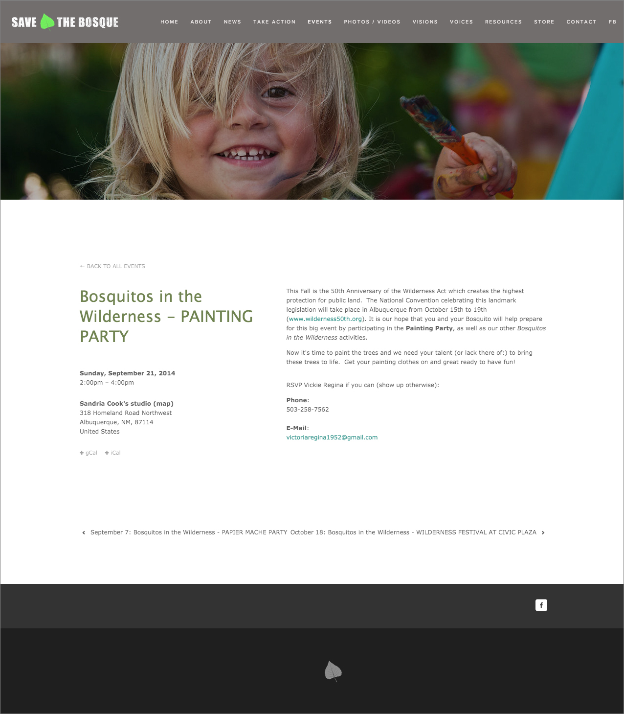 Inner page sample - Event page