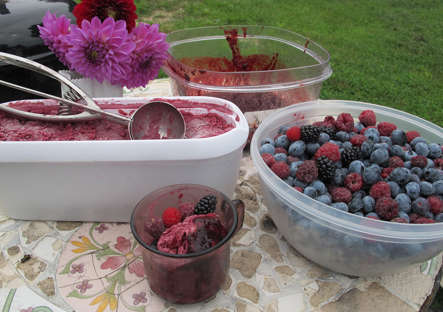 Analogous colors in Berries and sherbert blend