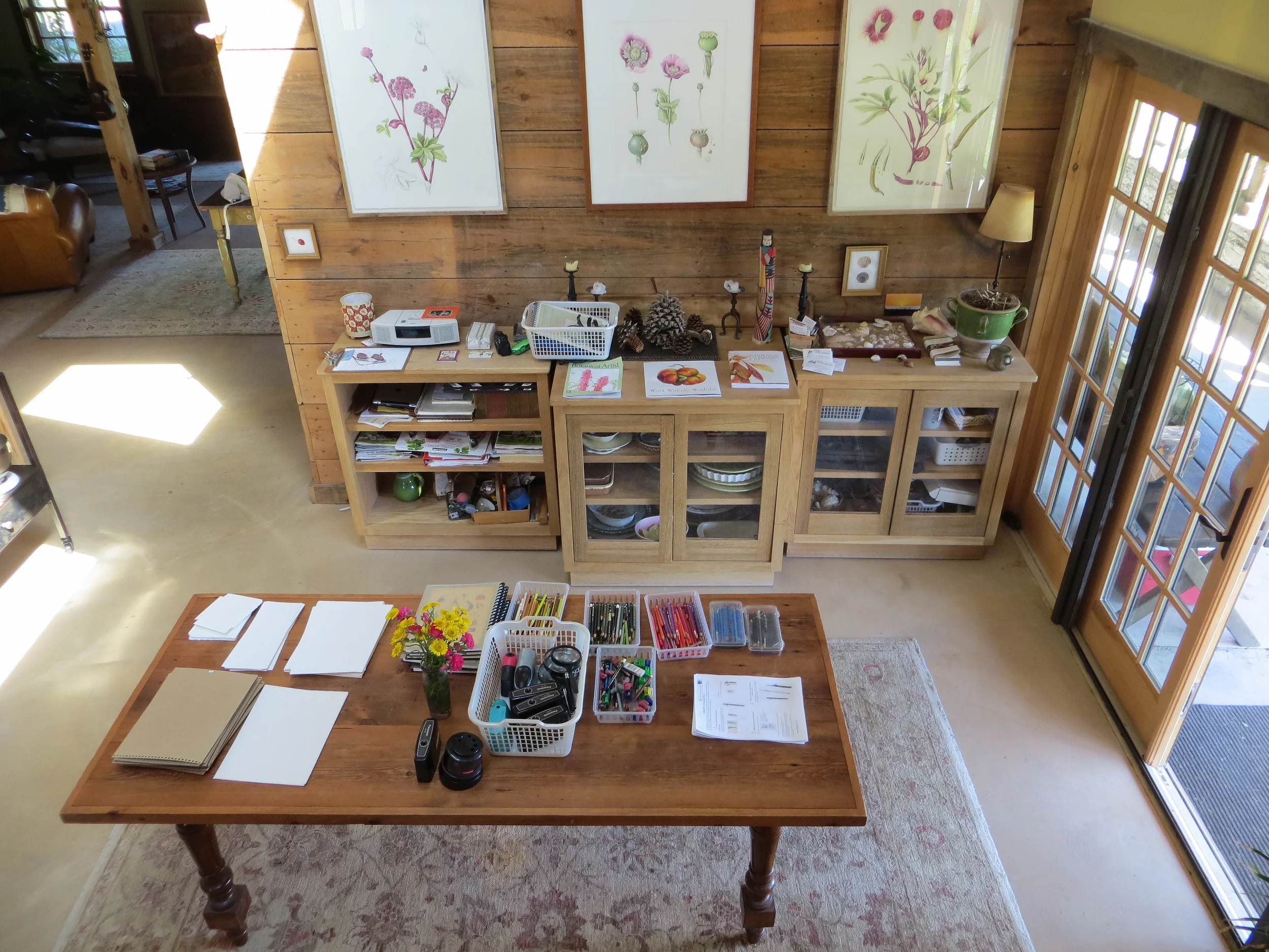 Art supplies for botanical drawing