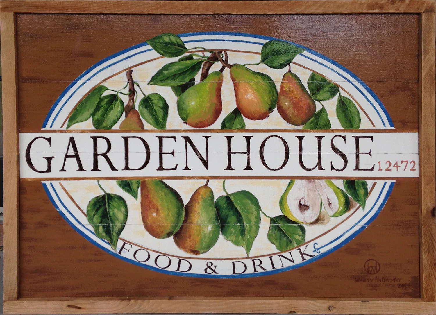 Hand Painted Sign for Garden House Restaurant